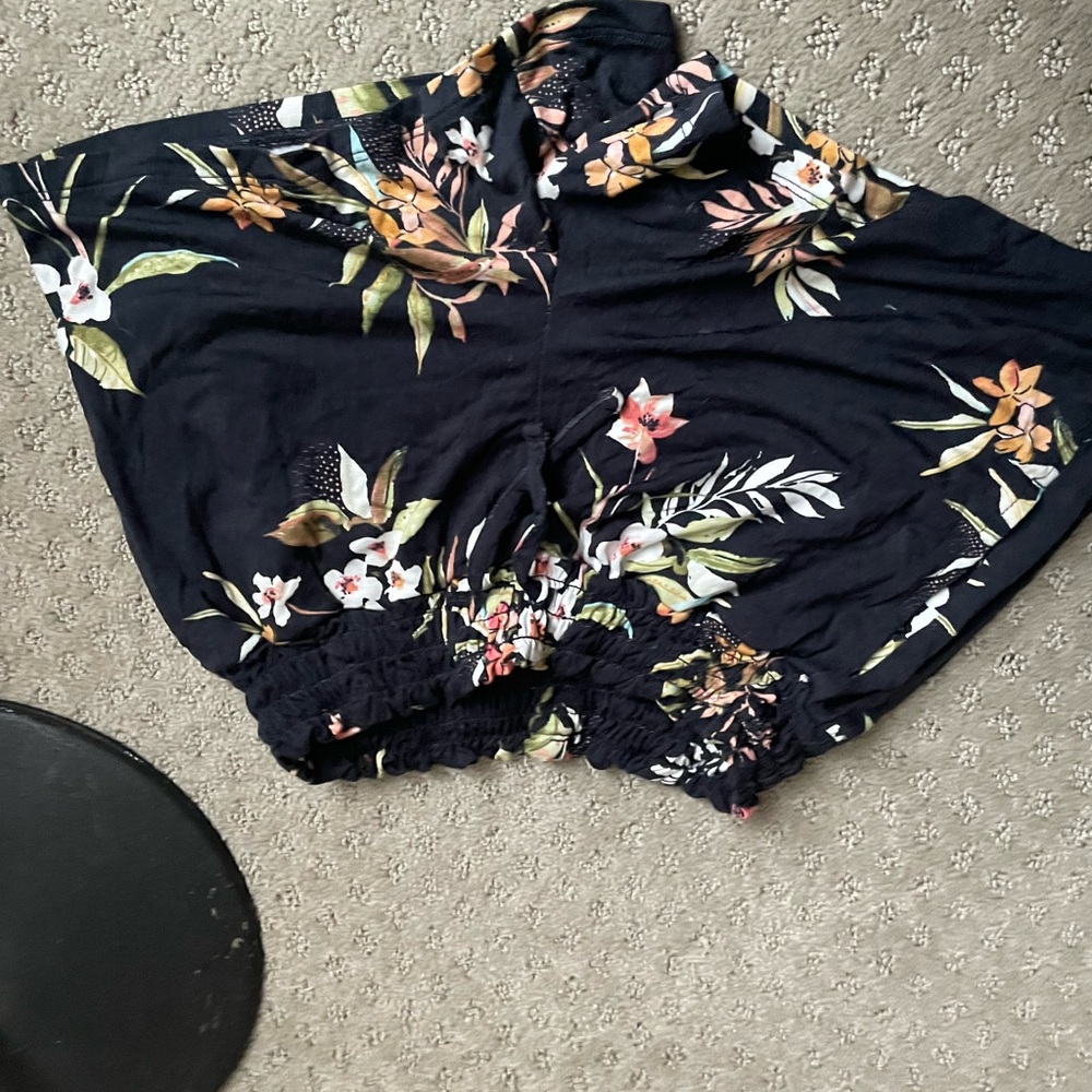 Tropical Floral Kids Shorts in Navy